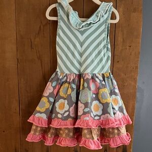 Matilda Jane Striped Mint and Floral Kids Dress
